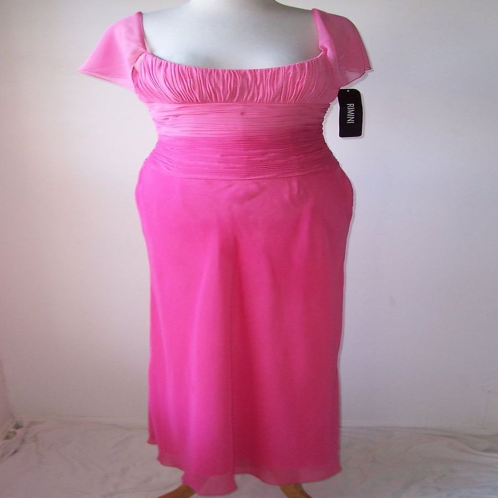 Rimini Pink Ombre Ruched Dress Gown 6